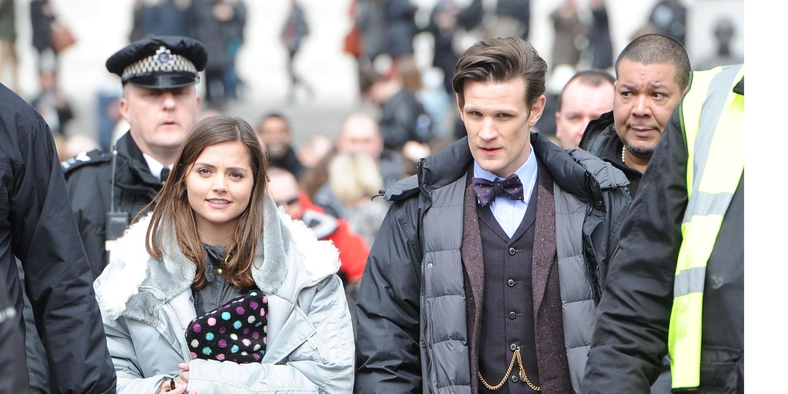 Doctor Who filming in Trafalgar Square, London