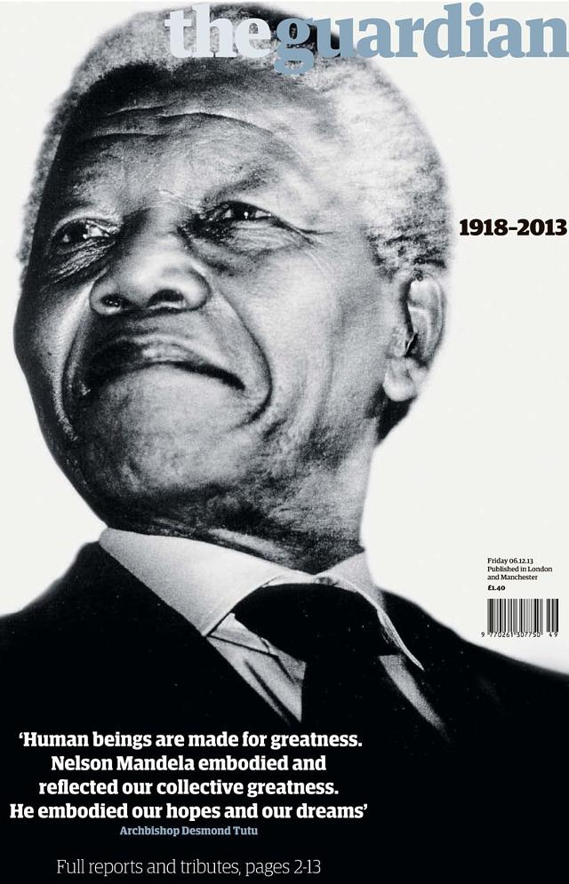 Nelson Mandela newspaper front covers