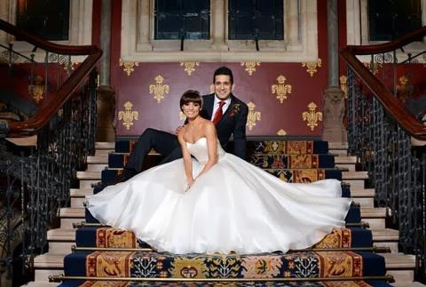 Flavia Cacace and Jimi Mistry on their wedding day