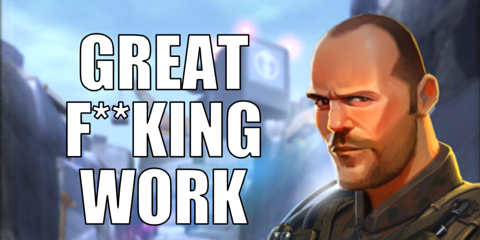 Sniper X with Jason Statham mobile game on iPad, with type overlay by Matt Hill