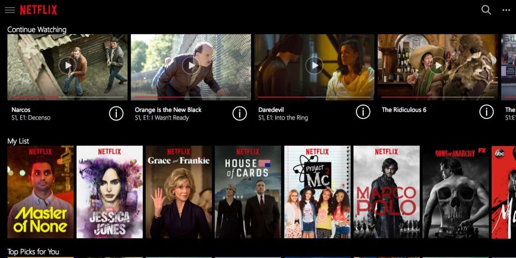 Netflix brings a universal app to Microsoft's Windows 10