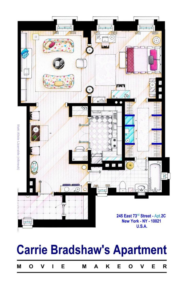 Apartment Room Blueprint tv floorplans - how the apartments in your favourite shows are Apartment Room Blueprint tv floorplans - how the apartments in your favourite shows are