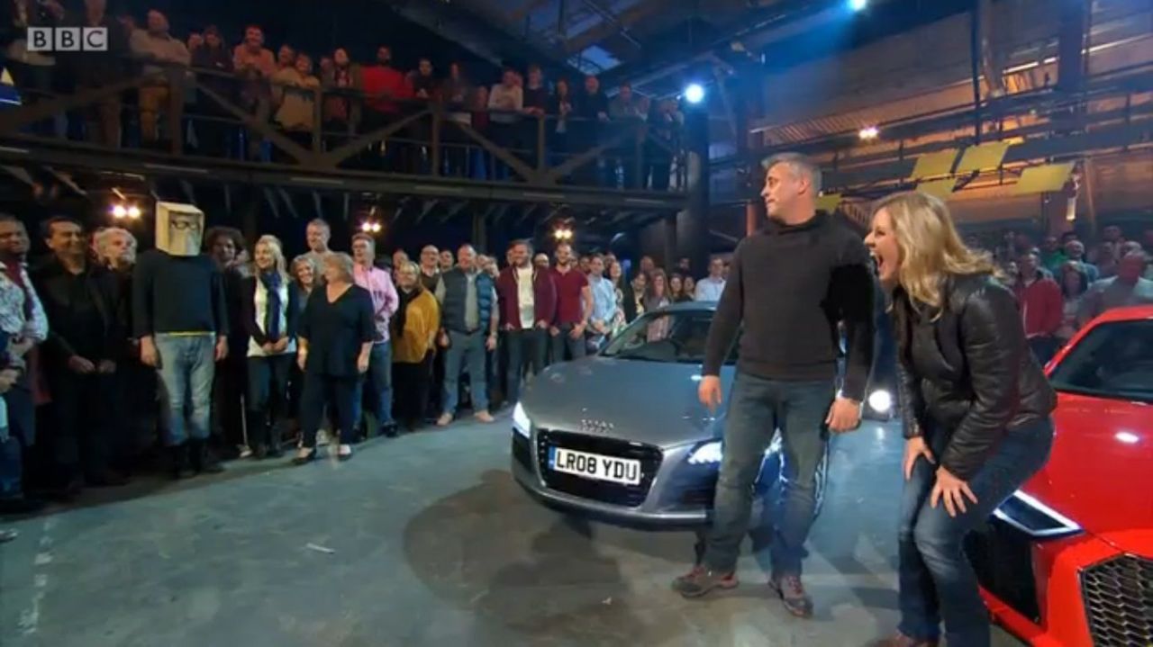 Chris Evans, Matt LeBlanc and Sabine Schmitz on Top Gear