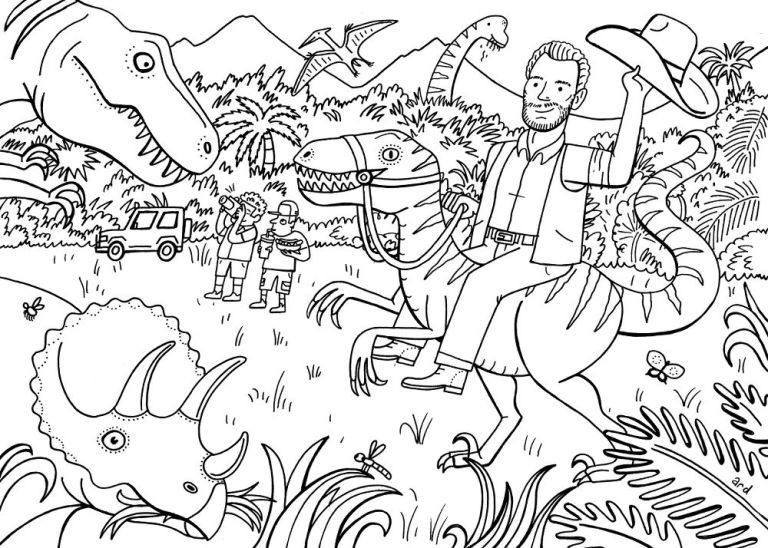 Chris Pratt Colouring Book Jurassic World