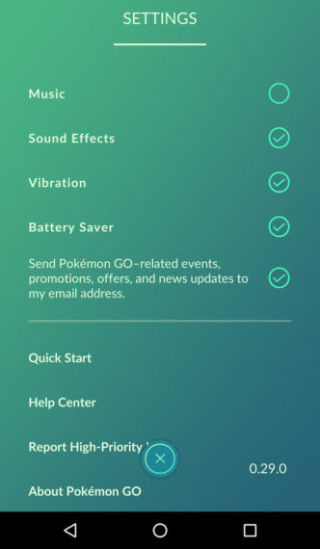 Pokemon Go battery saver option