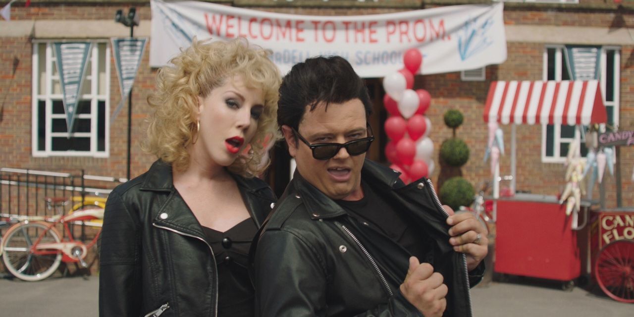 First look pictures of Alan Carr and Katherine Ryan in costume for Alan