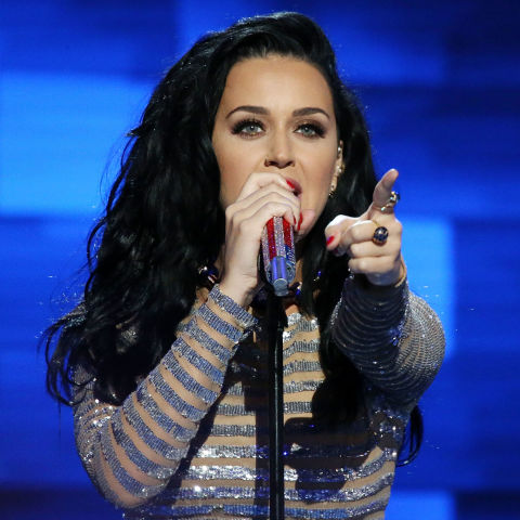 PHILADELPHIA, PA - JULY 28: Katy Perry performs on the fourth day of the Democratic National Convention at the Wells Fargo Center on July 28, 2016 in Philadelphia, Pennsylvania. An estimated 50,000 people are expected in Philadelphia, including hundreds of protesters and members of the media. The four-day Democratic National Convention kicked off July 25.
