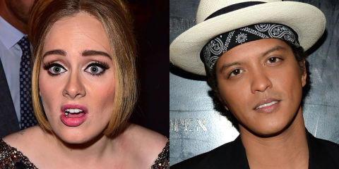 Adele and Bruno Mars