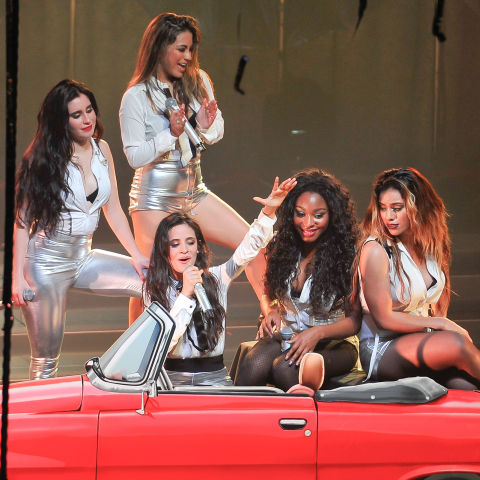 SAN FRANCISCO, CA - FEBRUARY 27: (L-R) Lauren Jauregui, Dinah-Jane Hansen, Camila Cabello, Nornami Hamiton and Ally Brooke of Fifth Harmony perform on opening night of 'The Reflection Tour' at The Regency Ballroom on February 27, 2015 in San Francisco, California.