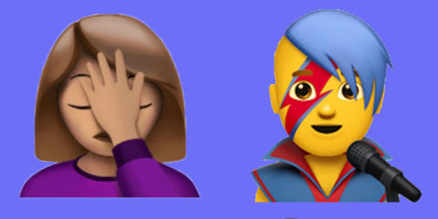 New emojis, face palm, Bowie, drooling face, Harambe, Silverback gorilla