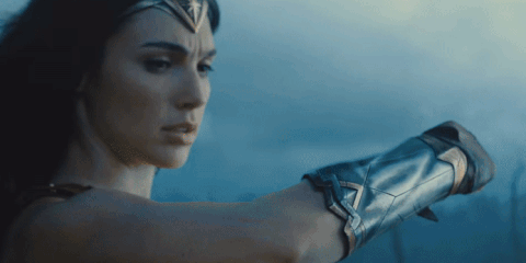 Wonder Woman stopping a bullet GIF