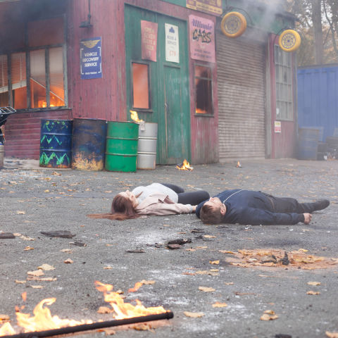 Sienna Blake and Warren Fox in Hollyoaks explosion drama