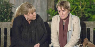 Michelle Fowler confesses her secret to Sharon Mitchell in EastEnders