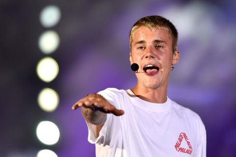Canadian pop singer Justin Bieber performs for his purpose tour at D.Y. Patil Stadium, Nerul, on May 10, 2017 in Mumbai, India
