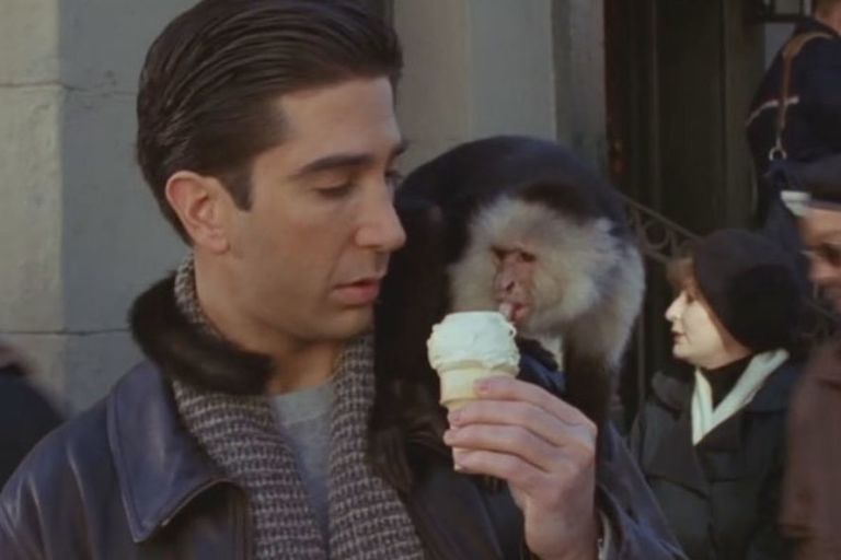Huge Friends Goofs And Our Attempts To Explain Them Marcel Eats Ross S Ice Cream In Friends