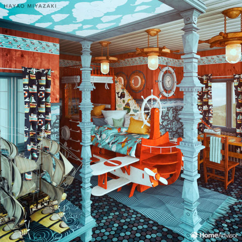 Hayao Miyazaki inspired bedroom