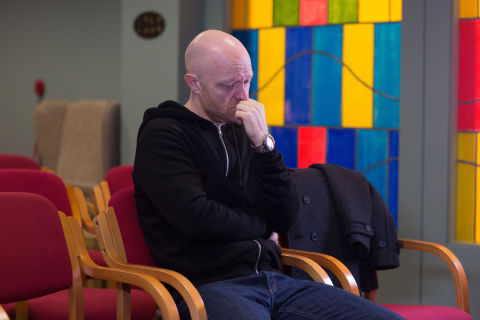 Max Branning pays another visit to the hospital chapel in EastEnders